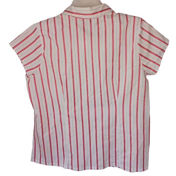 Cato Carolina Colours White And Pink Striped Top Size 14/16W NWT - Picture 2 of 5